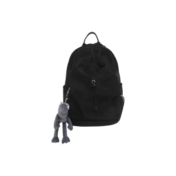 Huangmu Nylon Student Backpack Regular Unisex Black/White