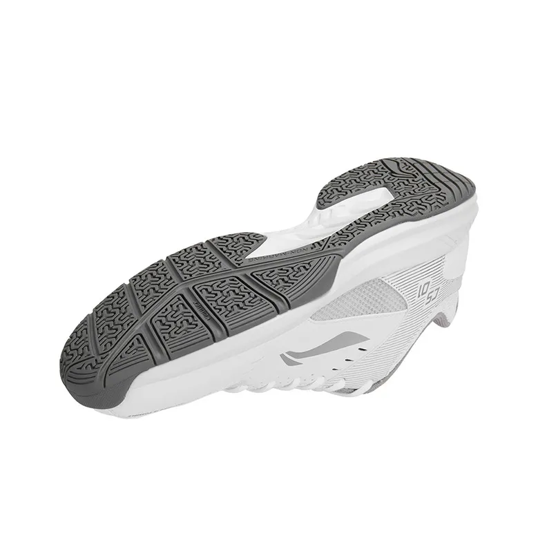 LiNing Feather Cushioning, Abrasion Resistant, Breathable, Lightweight Low Top Badminton Shoes Unisex White Silver-7