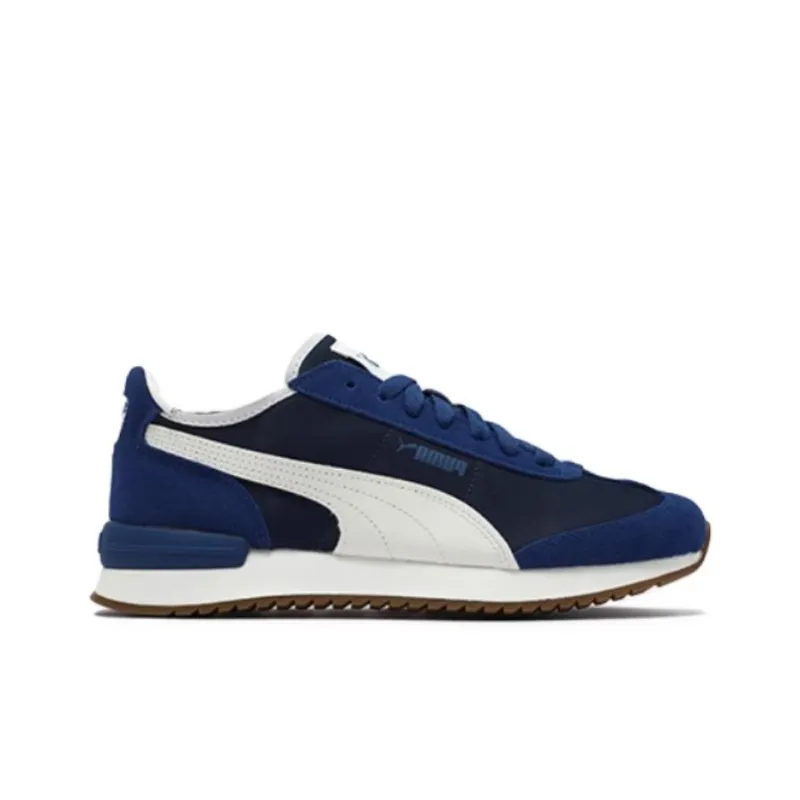 PUMA R78 Anti Slip Wear Resistant Low Top Casual Shoes Unisex Beige White Blue-1