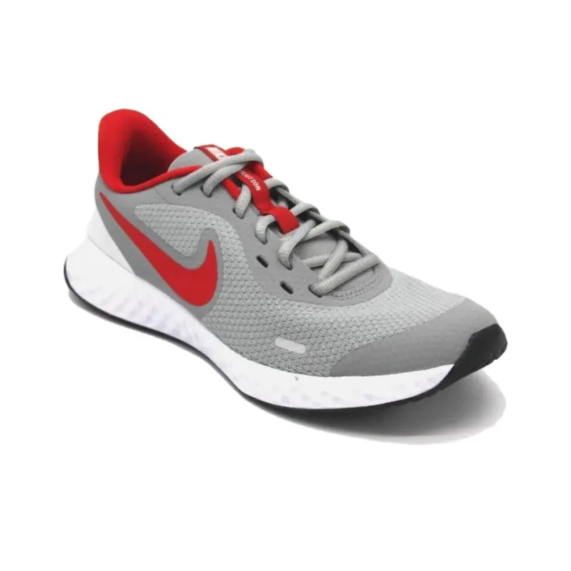 Nike Revolution 5 Low Top Grey/Red Gs-2