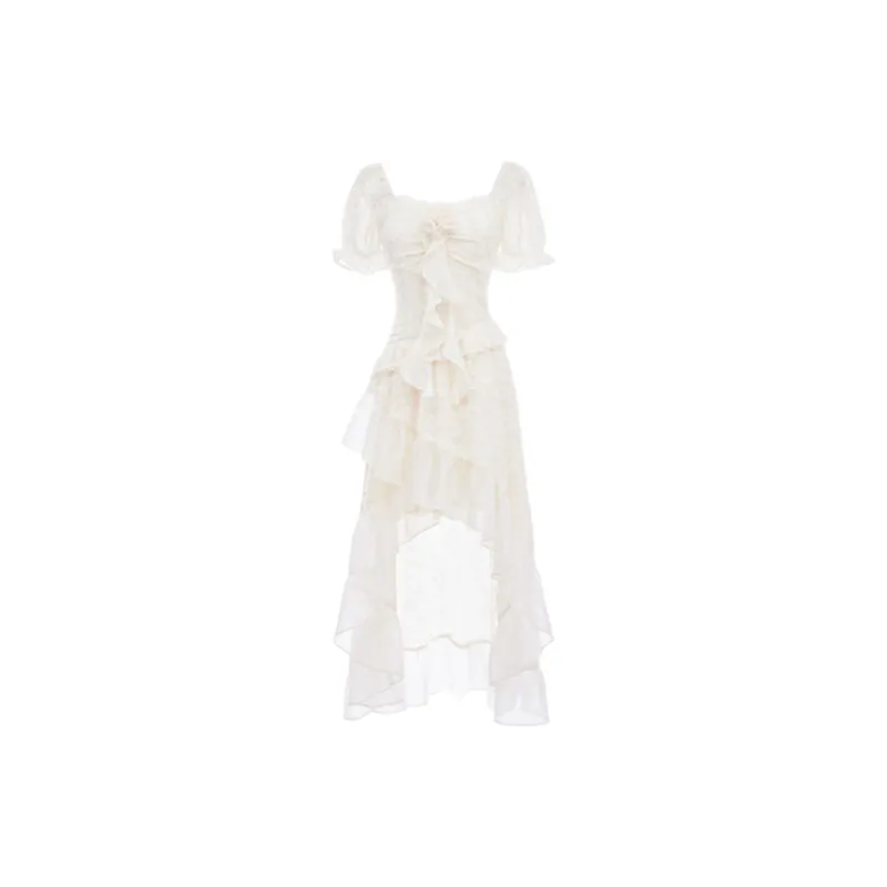 Pa33word Short Sleeved Dress Style Women's Apricot Single Item-3