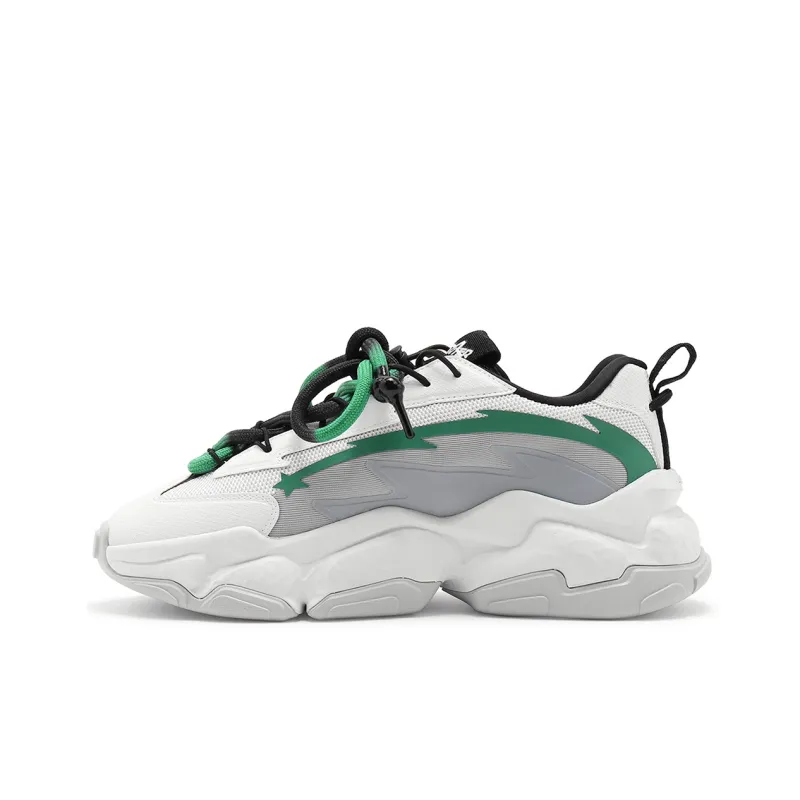 STARTER Rock Formation Series Anti Slip And Wear Resistant Breathable Low Top Chunky Sneakers Women's White-1