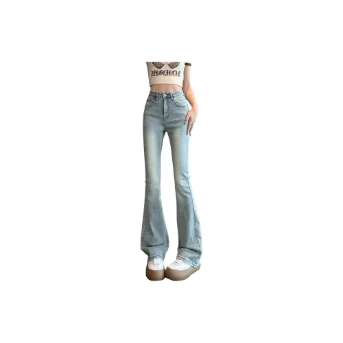 TLONELY1 Jeans Women's Plain Blue