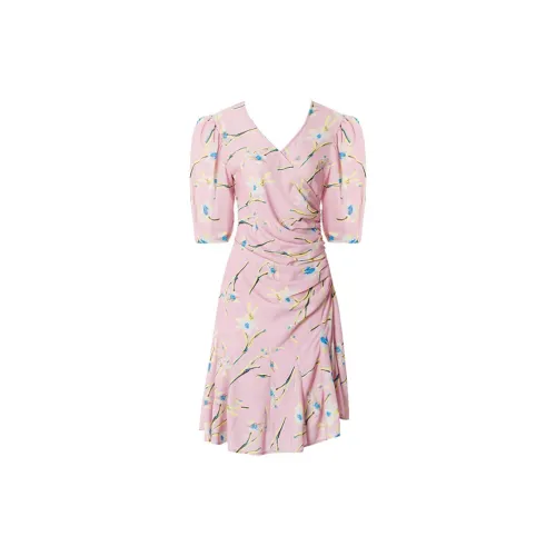 DPLAY Short-Sleeved Dresses Women's Foundation With Lily Flower