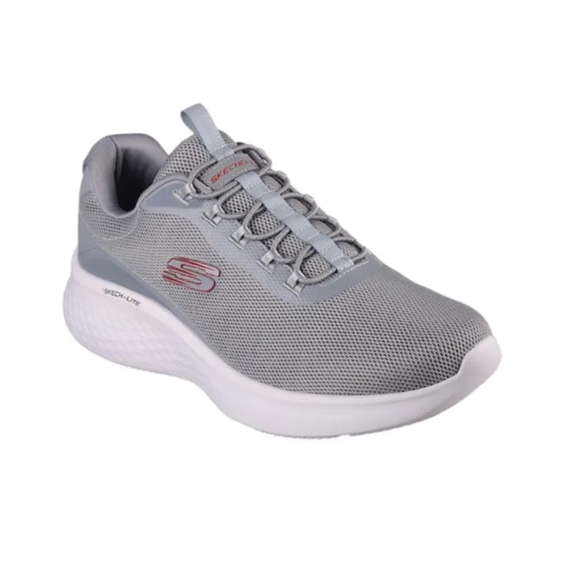 Skechers Cushioning, Wear Resistant Low Top Casual Running Shoes Men's Gray Red-2