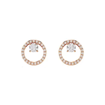 Swarovski Synthetic Cubic Zirconia Stud Earrings Women's Rose Gold