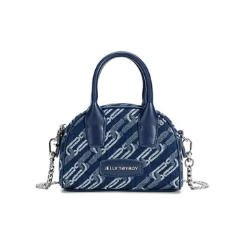 JELLYTOYBOY Artificial Leather Crossbody Handbags Women's Denim Blue/Brown