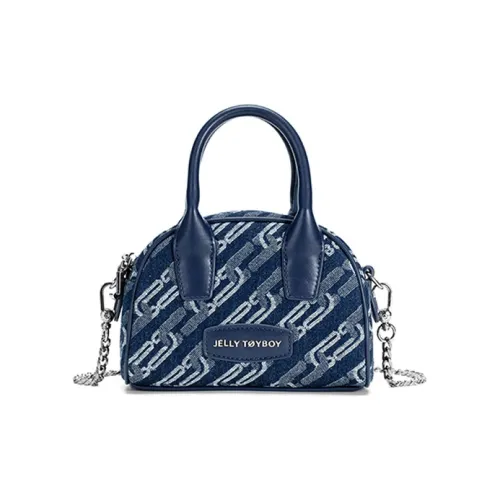JELLYTOYBOY Artificial Leather Crossbody Handbags Women's Denim Blue/Brown