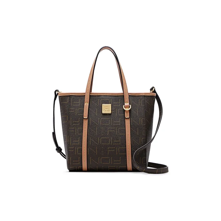 FION PVC Basket Bag, Tote Bag, Shopping Bag, Crossbody Bag Tubas Women's Brown-5
