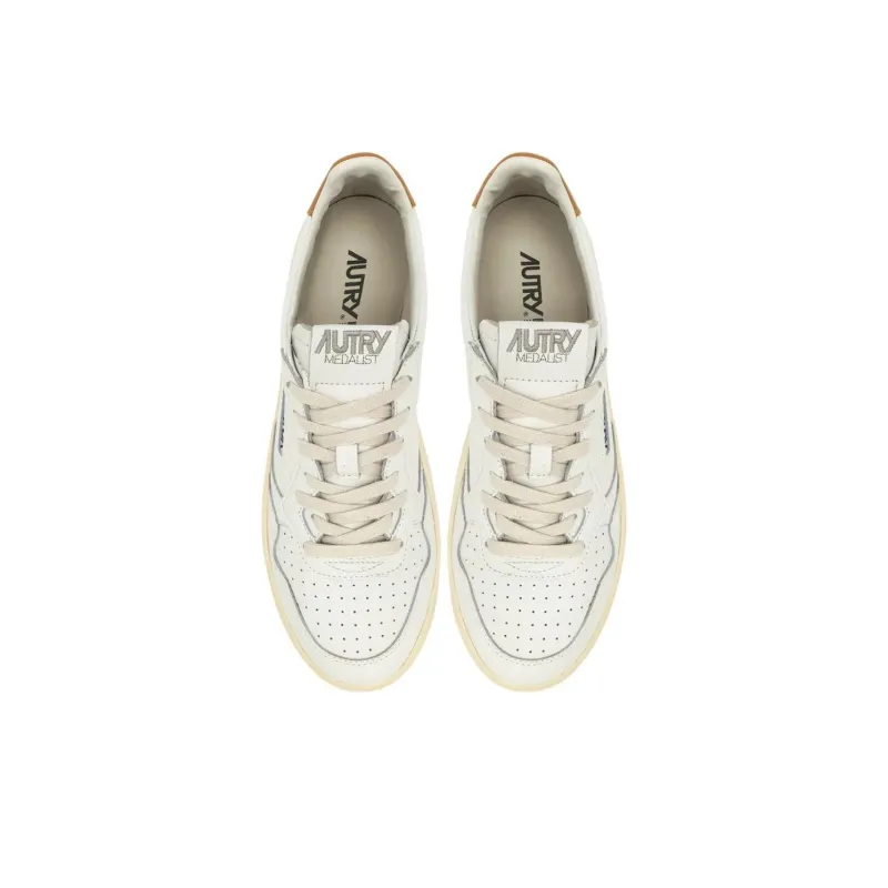 AUTRY Low Top Skateboard Shoes Men's White Orange-4