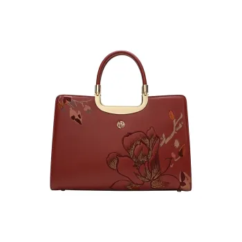 Ancient Yi Xi Cow Leather Premium Mom Bag With A Dignified Touch Women's Maroon