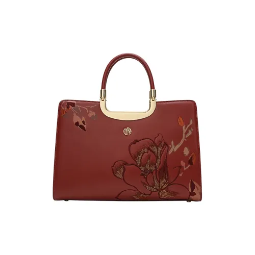 Ancient Yi Xi Cow Leather Premium Mom Bag With A Dignified Touch Women's Maroon