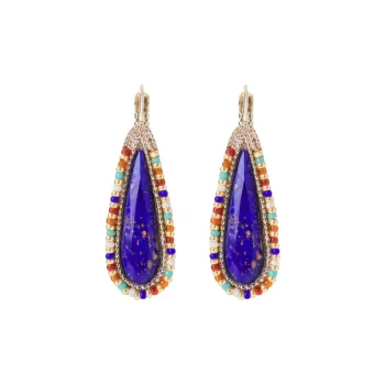 SATELLITE Gemstone Inlay Earrings Women's Multicolor