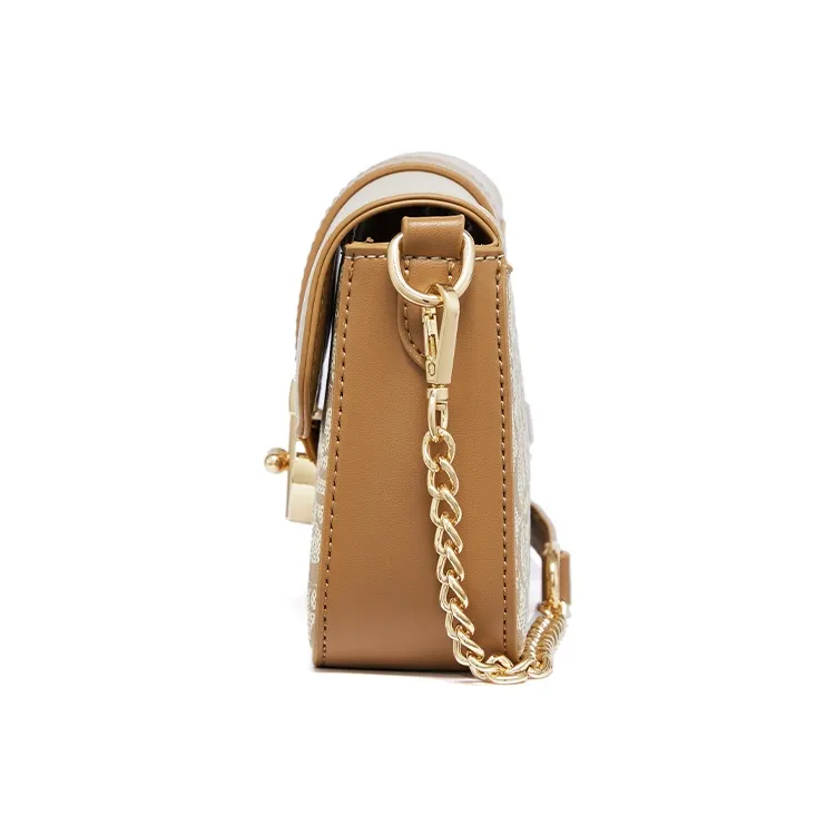 RED DRAGONFLY Cow Leather, PVC, Microfiber, Synthetic Leather Crossbody Bag Regular Women's Mocha/Coffee-4