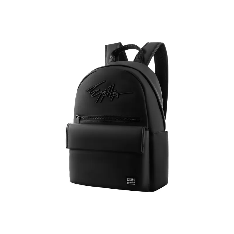 EPIPHQNY PU Skin Touch Fabric Backpack Large Size Unisex Black-1