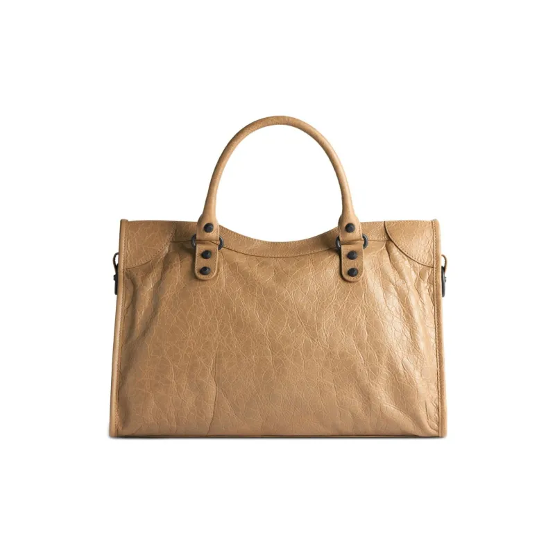 Balenciaga Lambskin Tote Bag, Shopping Bag, Shoulder Bag, Crossbody Bag, Handbag Medium Size Women's Dark Beige-3