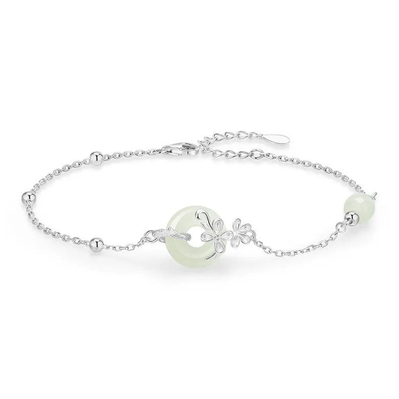 ZSY Bracelets Pale Greenish White Jade Women's-35