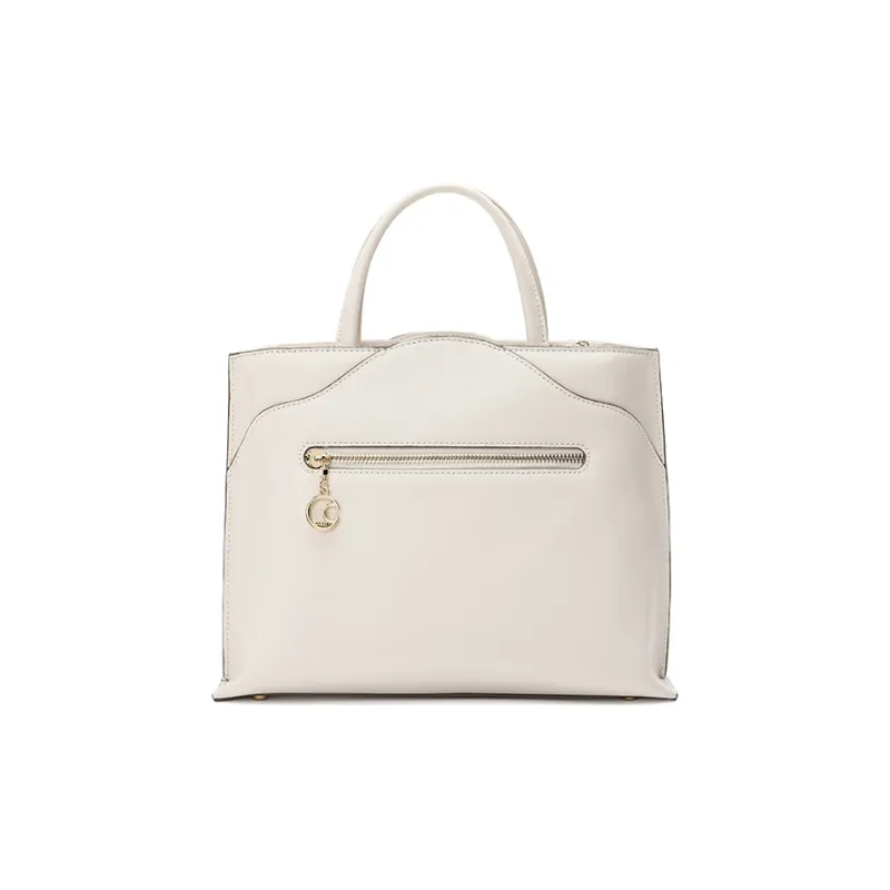 Ancient Yi Xi Cow Leather Commute Shoulder Bag Crossbody Bag Mom Handbag Women's Elegant White-3