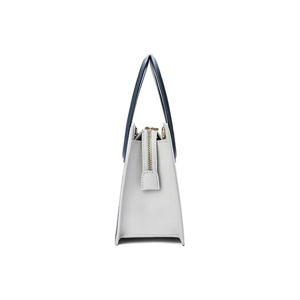 Ancient Yi Xi Cow Leather Advanced Sensing Shoulder Mom Handbag Women's Distant Mountain Blue-3
