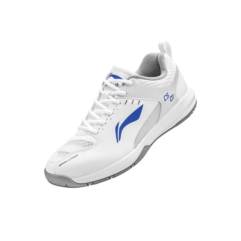 LiNing Feather Cushioned Wear Resistant Breathable Lightweight Low Top Badminton Shoes Unisex Standard White-3