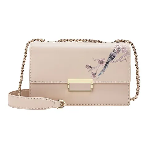 Ancient Yi Xi Cow Leather Casual Minimalist Style Shoulder Bag, Crossbody Bag Women's Light Cherry Blossom Pink