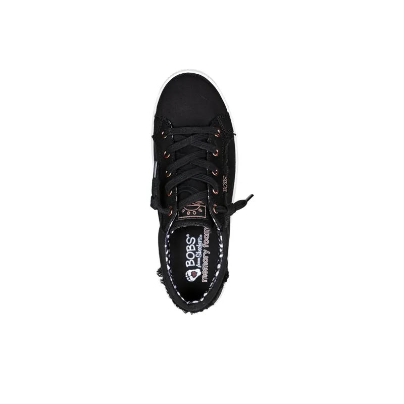 Skechers Bobs Extra Cute Slip Resistant Cushioning Abrasion Resistant Low Top Skateboard Shoes Women's Black-3