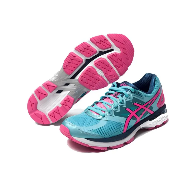 Asics GT-2000 4 Wear-Resistant Low-Top Running Shoes Women's Blue Pink 2A/2E Width-3