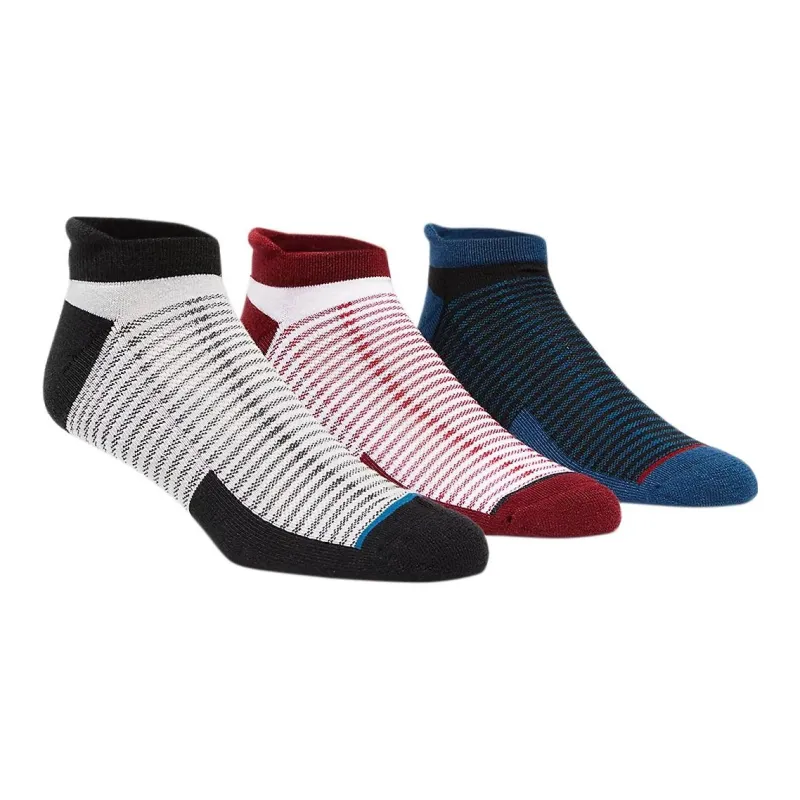 Asics Cushion™ Ankle Socks Unisex 3 Pack Black/Red/Blue-1