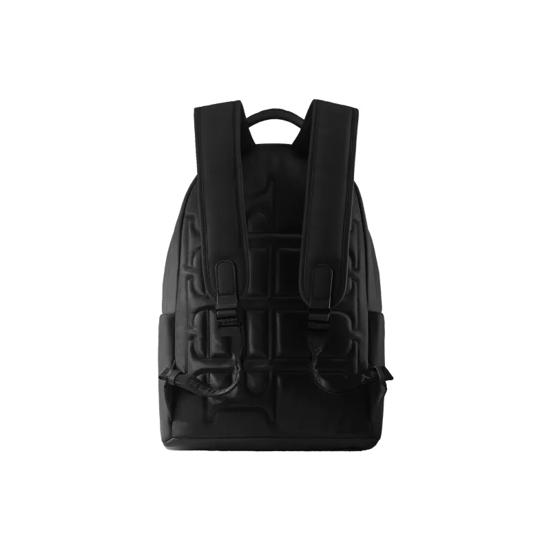 EPIPHQNY PU Skin Touch Fabric Backpack Large Size Unisex Black-2