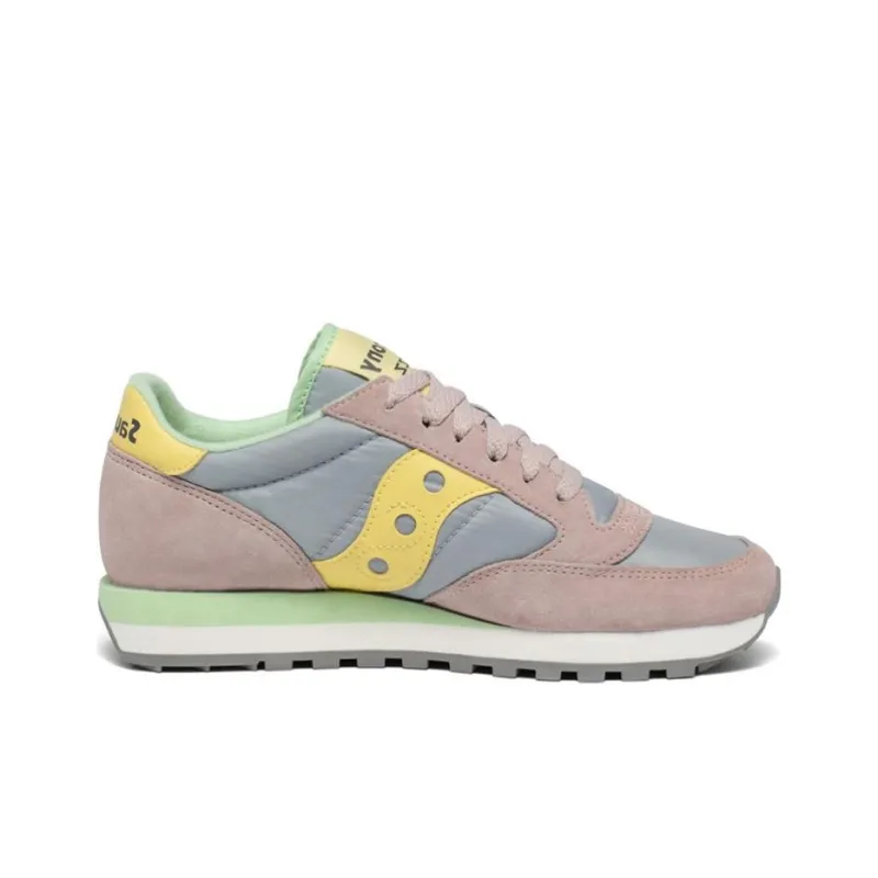 Saucony Jazz Original Running Shoes Women's Low-Top Pink/Gray/Yellow/White-1
