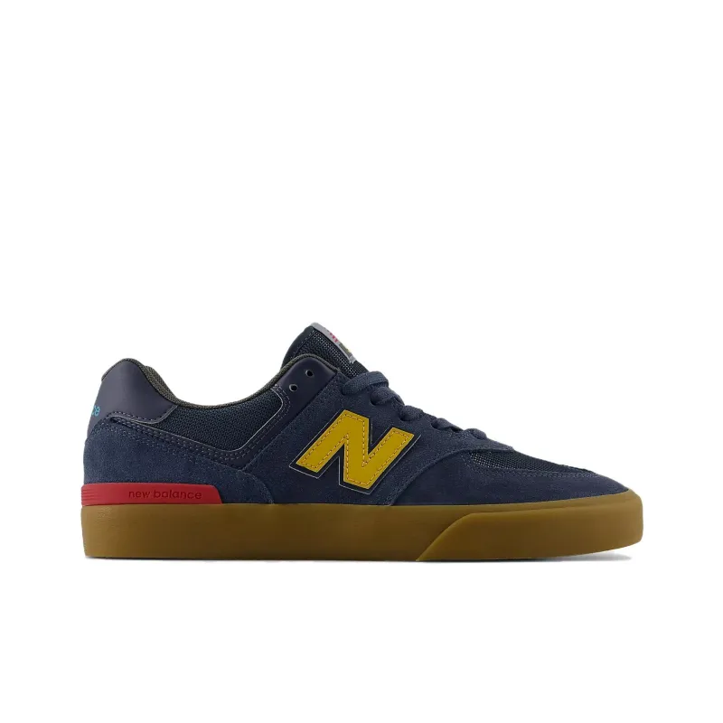 New Balance NB 574 Anti Slip Wear Resistant Low Top Skateboard Shoes Unisex Marine Blue-1