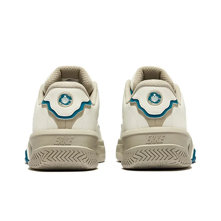 Erke Caramel Latte 2.0 Wear-Resistant Slip-Resistant Low-Top Skateboard Shoes Men's Microcrystal White/Cyan Green-4