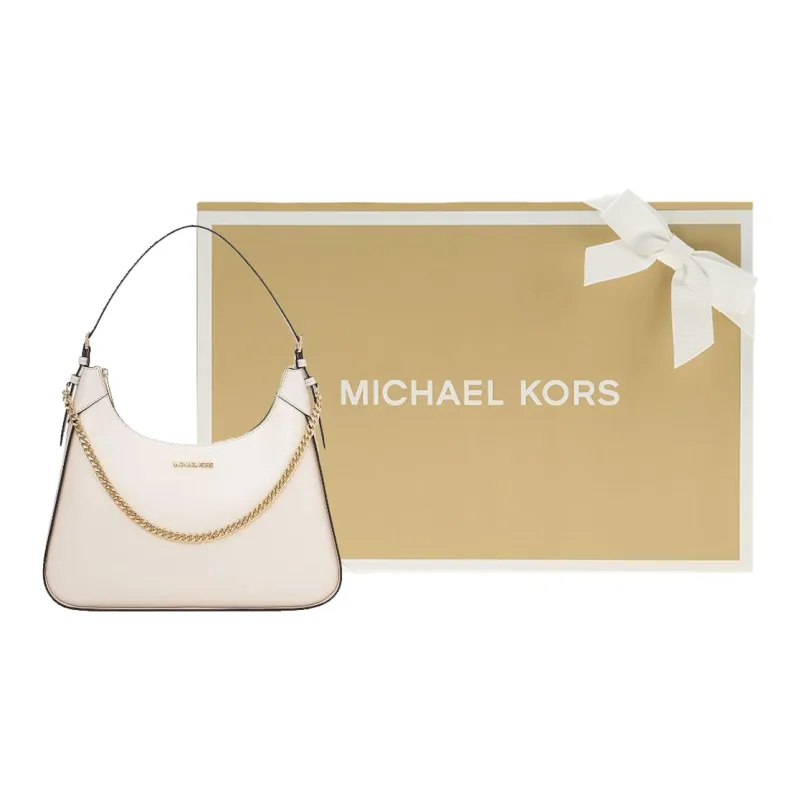 MICHAEL KORS Wilma Leather Handbag, Shoulder Bag Large Size Women's Milk White-8