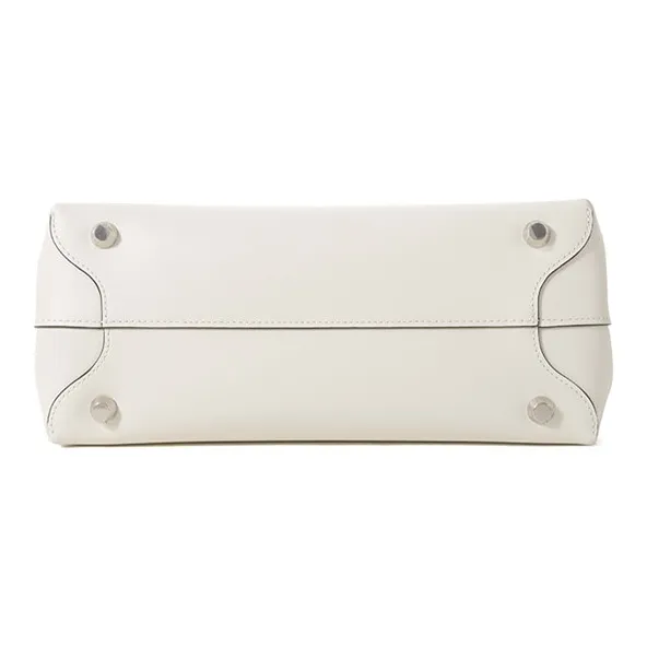 LONGCHAMP Cow Leather Handbag Shoulder Bag Big Bag Women's Ivory White-4