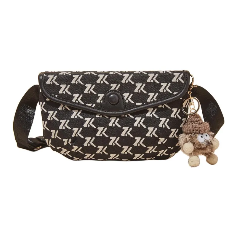 Marino Orlandi Fabric, Synthetic Leather Shoulder Bag, Crossbody Bag Women's Black-2
