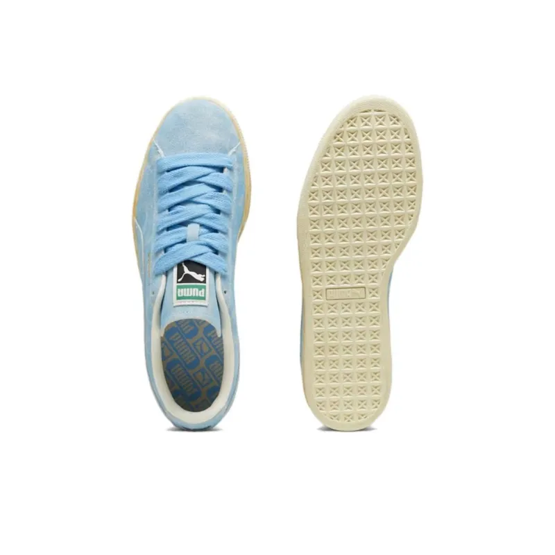 PUMA Suede Anti Slip Wear Resistant Low Top Skateboard Shoes Unisex Blue Yellow-3
