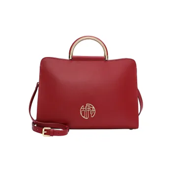 Ancient Yi Xi Cow Leather Mom Bag, Shoulder Bag, Crossbody Bag, Handbag Women's Red Door Opening