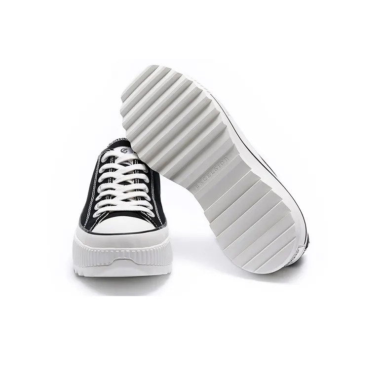 Excelsior Canvas Shoes Unisex Low Top Obsidian Black/White-4