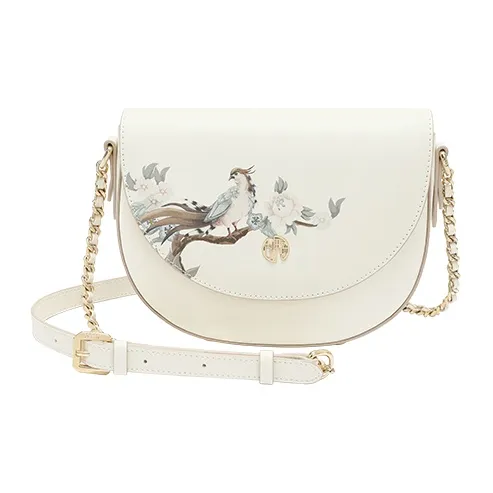 Ancient Yi Xi Cow Leather Cheongsam Shoulder Bag, Crossbody Bag Women's Tea Moon White-0