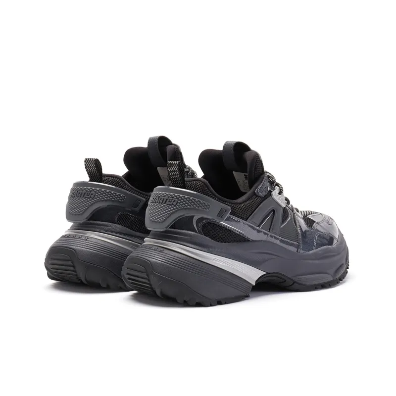 STARTER Distressed Chunky Sneakers Low Top Chunky Sneakers Women's Black-3