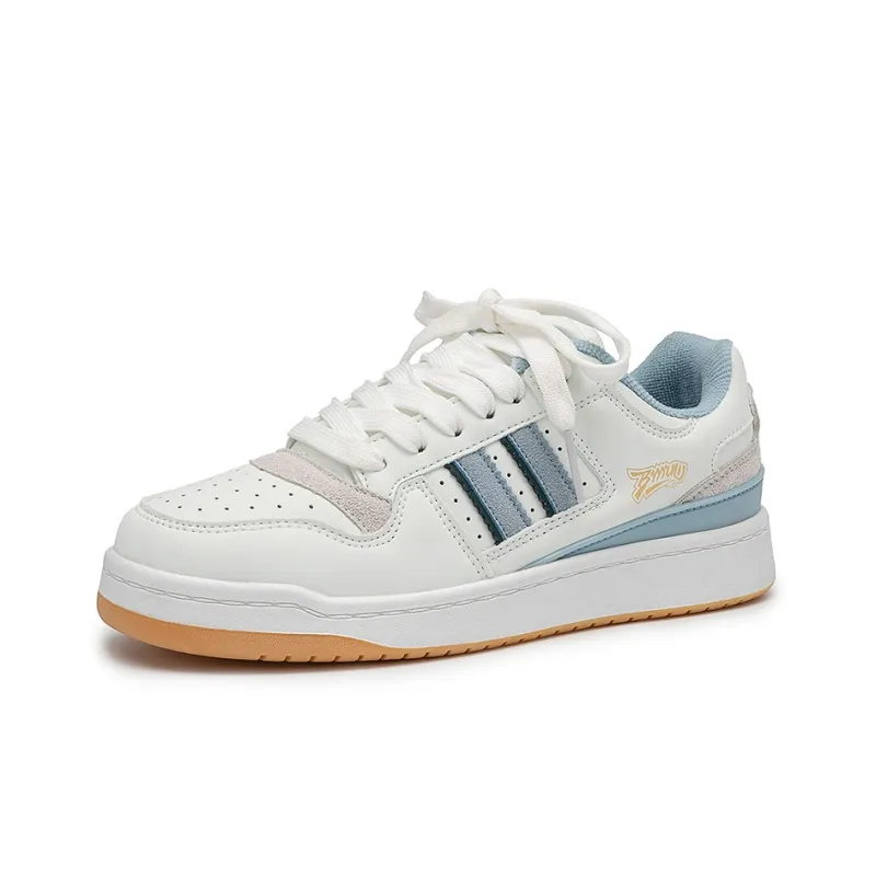 Little Red Man Skateboard Shoes Unisex Low Top Yellow/White Blue-6