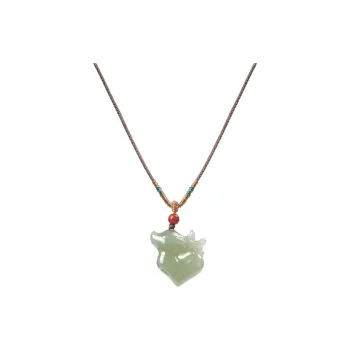 Fan Lan Hetian Jade Pendants Women's Pale Greenish-White Jade