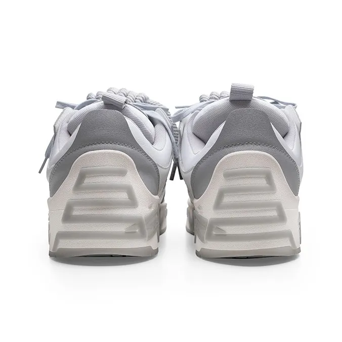 LILRNAR Height Increasing Low Top Skateboard Shoes Unisex Light Gray-4