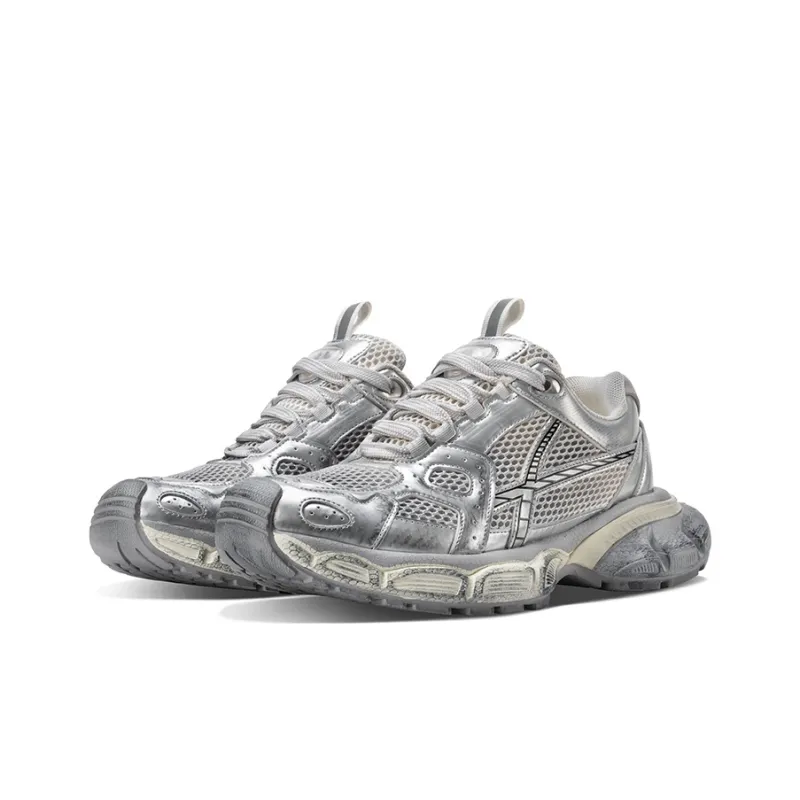 HART DAVIS X103 Series Chunky Sneakers Unisex Low Top Silver-2