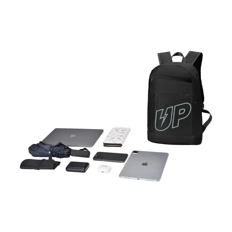 TURN UP Polyester Students Backpack Regular Unisex Black-4