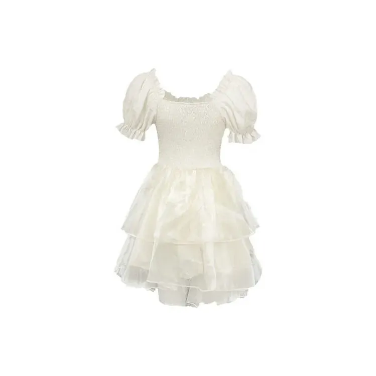 Local Gal Short Sleeved Dress Women's White-1