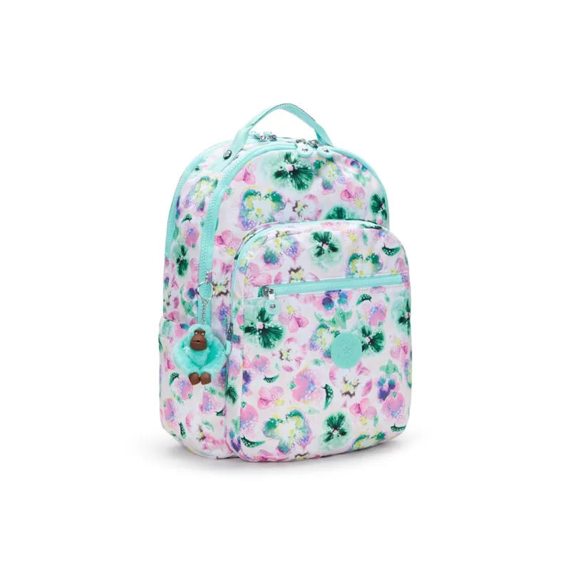 Kipling Recycled Polyester Backpack Large Size Women's Aqua Blue-1