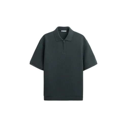 ZARA Polo Shirts Men Dark Green