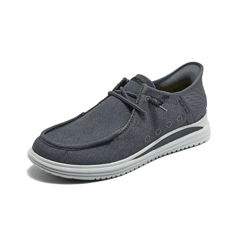 Skechers Hands Free Slip Ins Cushioning Anti Slip Wear Resistant Breathability Low Top Casual Shoes Men's Gray-1