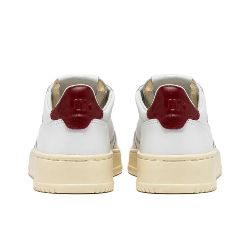 AUTRY Low Top Skateboard Shoes Men's White Red-3